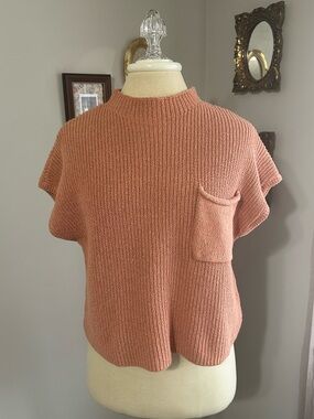 Free People Beach Freya Ribbed Knit Top in Coral